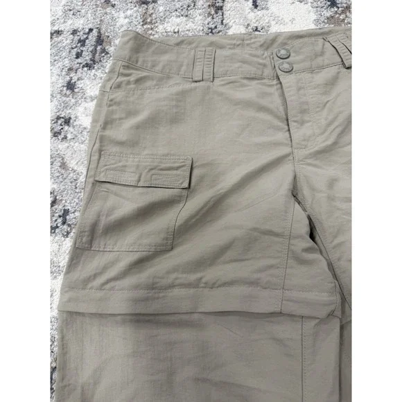 The North Face Womens Pants Size 8 Long Roll-Up Tab Relaxed Fit Tan Beige - Picture 2 of 12